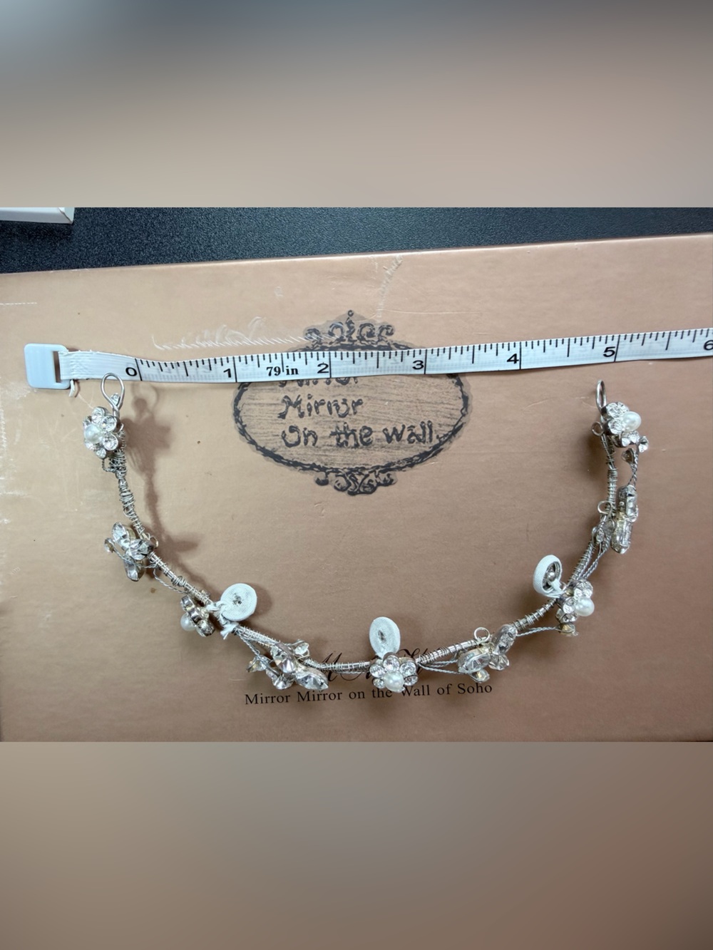Mirror Mirror Silver Floral Bridal Headband with Pearls